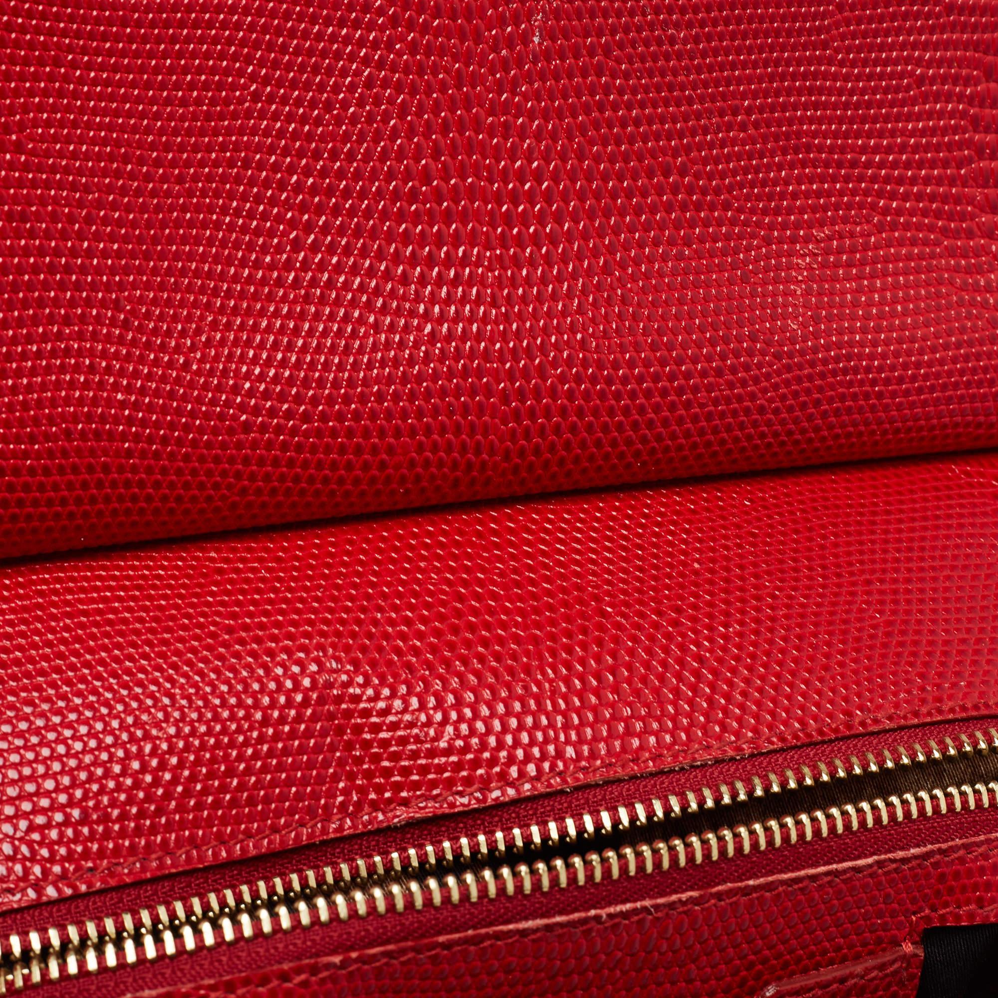 Women's Dolce & Gabbana Red Leather Medium Miss Sicily Handle Bag