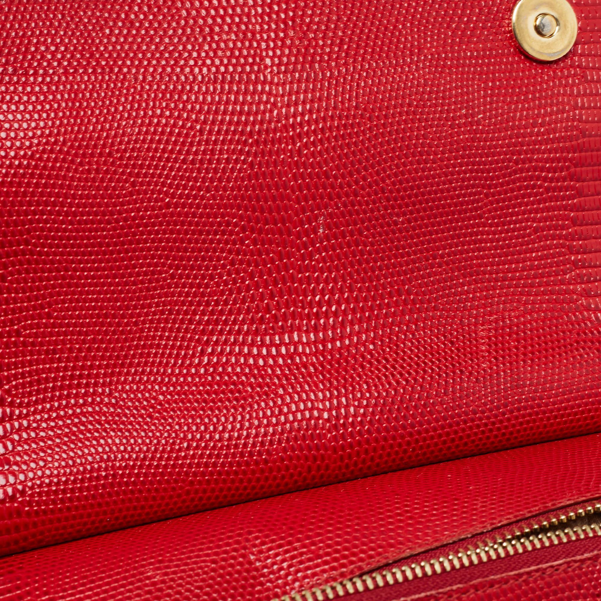 Dolce & Gabbana Red Leather Medium Miss Sicily Handle Bag 1