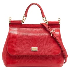 Dolce & Gabbana Medium Miss Sicily Handtasche aus rotem Leder Medium