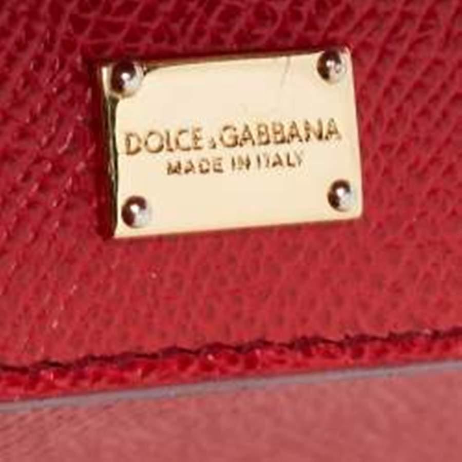 Dolce & Gabbana Red Leather Medium Miss Sicily Top Handle Bag 4