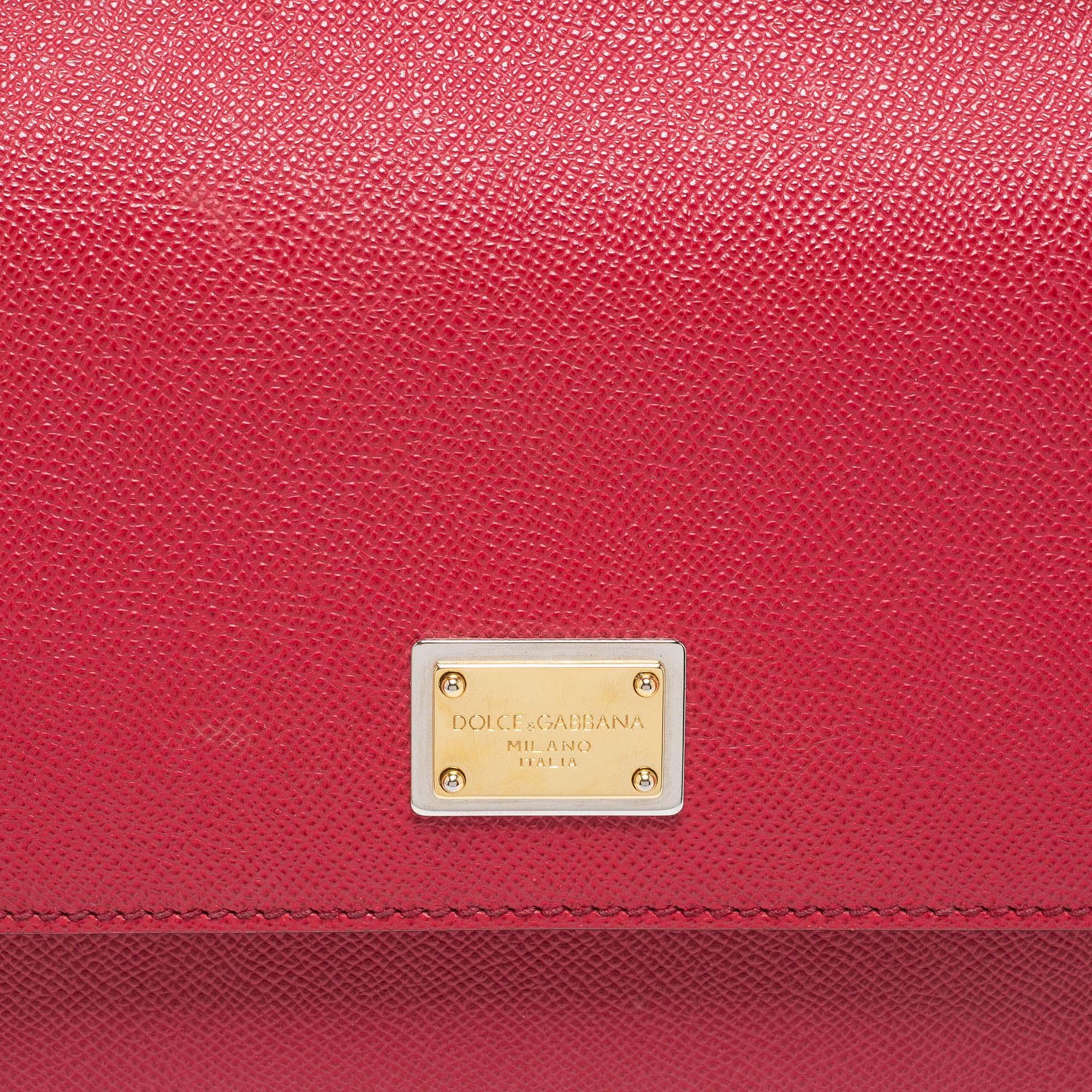 Dolce & Gabbana Red Leather Medium Miss Sicily Tote 7