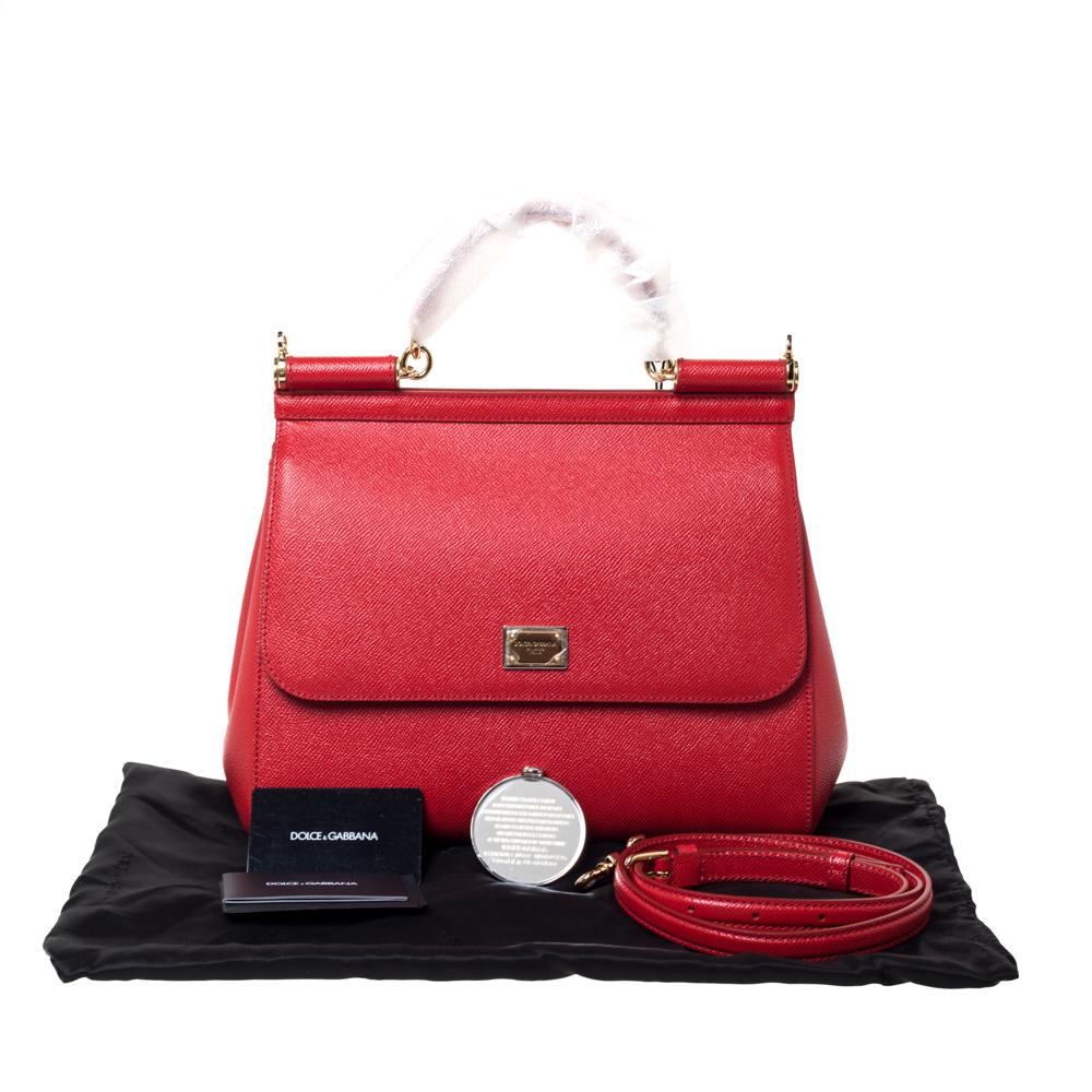 Women's Dolce & Gabbana Red Leather Miss Sicily Bag
