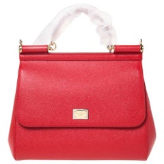 Dolce & Gabbana Red Leather Miss Sicily Bag