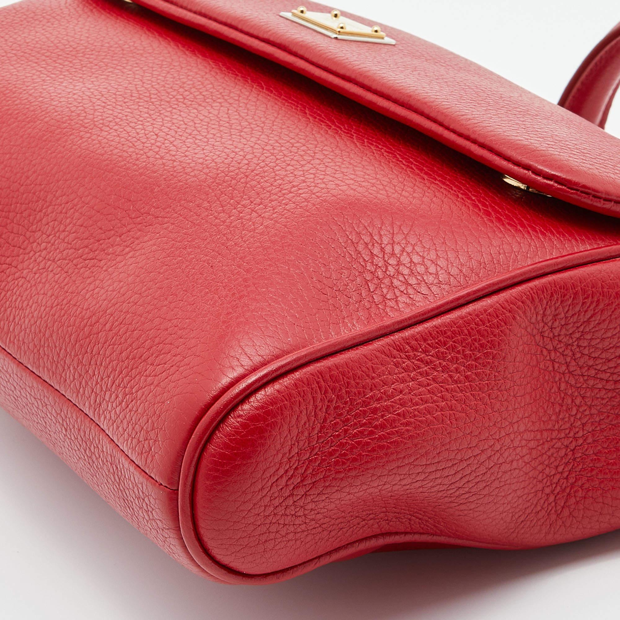 Dolce & Gabbana Red Leather Miss Sicily Top Handle Bag 7