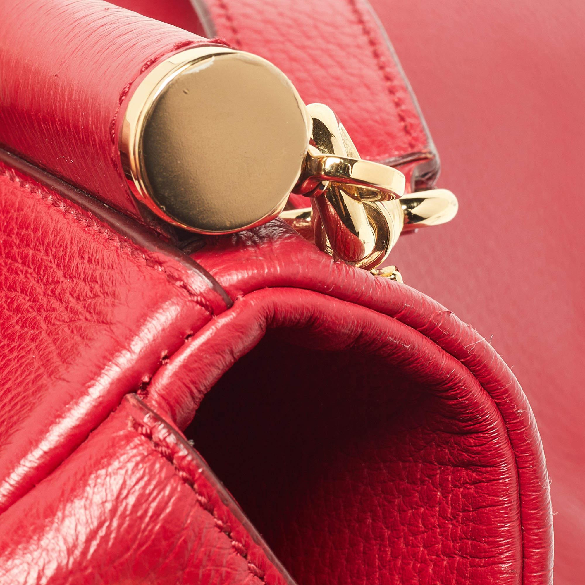 Dolce & Gabbana Red Leather Miss Sicily Top Handle Bag 7