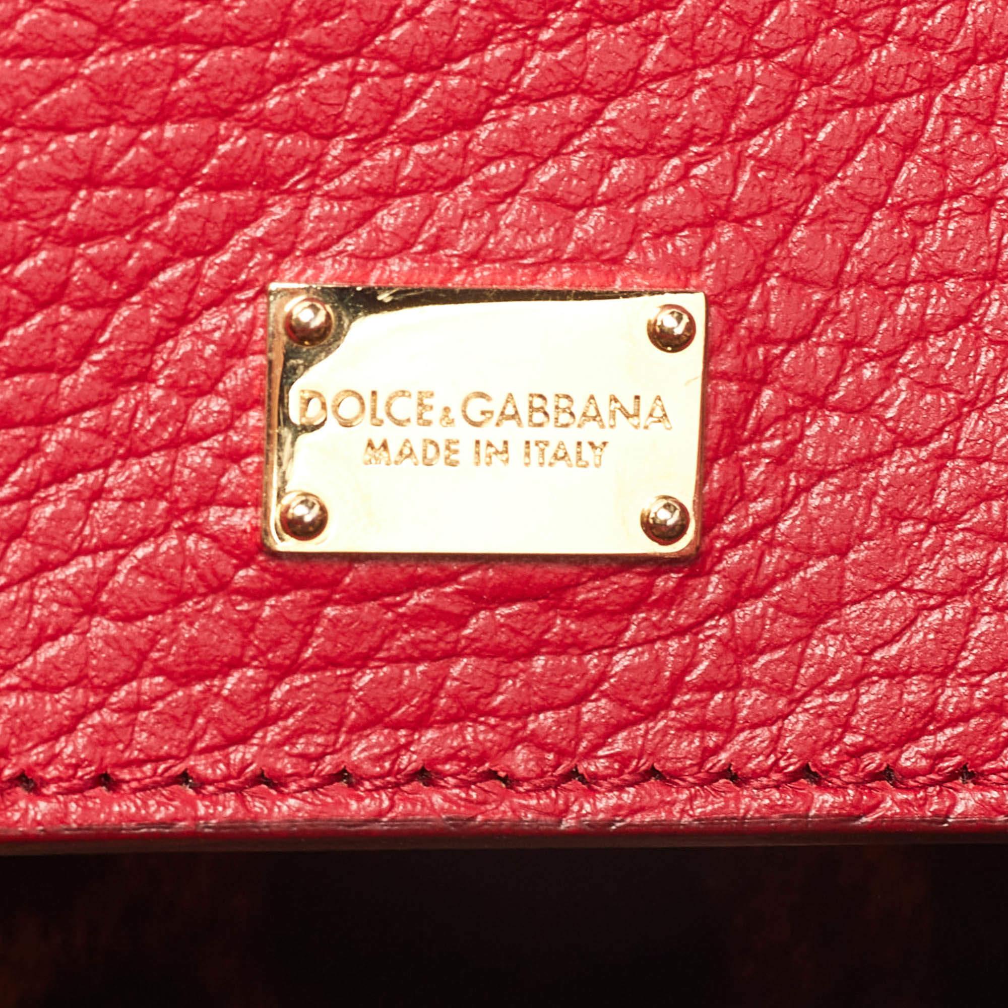Dolce & Gabbana Red Leather Miss Sicily Top Handle Bag 3