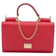 Dolce & Gabbana Red Leather Miss Sicily Von Wallet on Chain