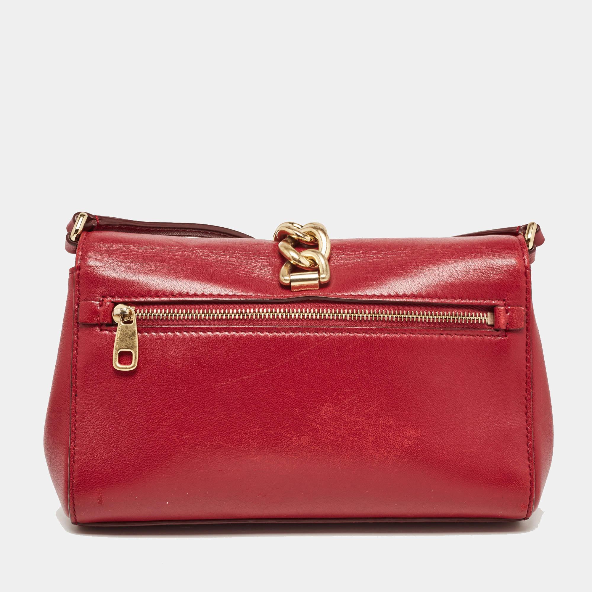 Dolce & Gabbana Red Leather Padlock Flap Crossbody Bag For Sale 7