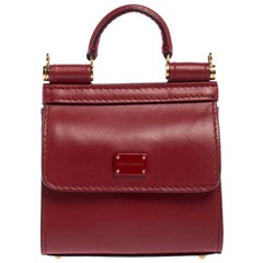 Dolce & Gabbana Red Leather Sicily 58 Micro Bag