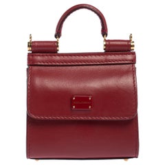 Dolce & Gabbana Red Leather Sicily 58 Micro Bag