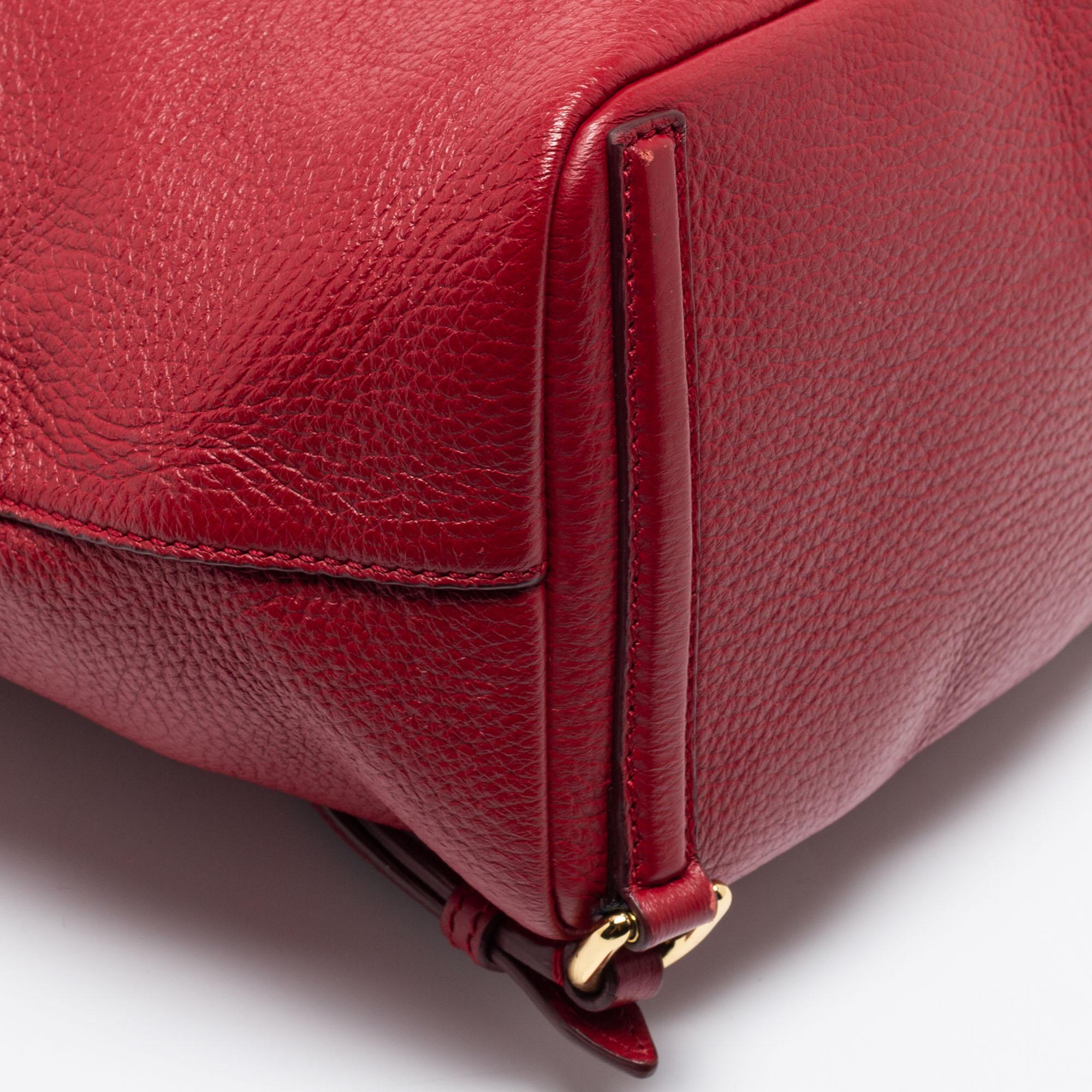 Dolce & Gabbana Red Leather Sicily Backpack 6