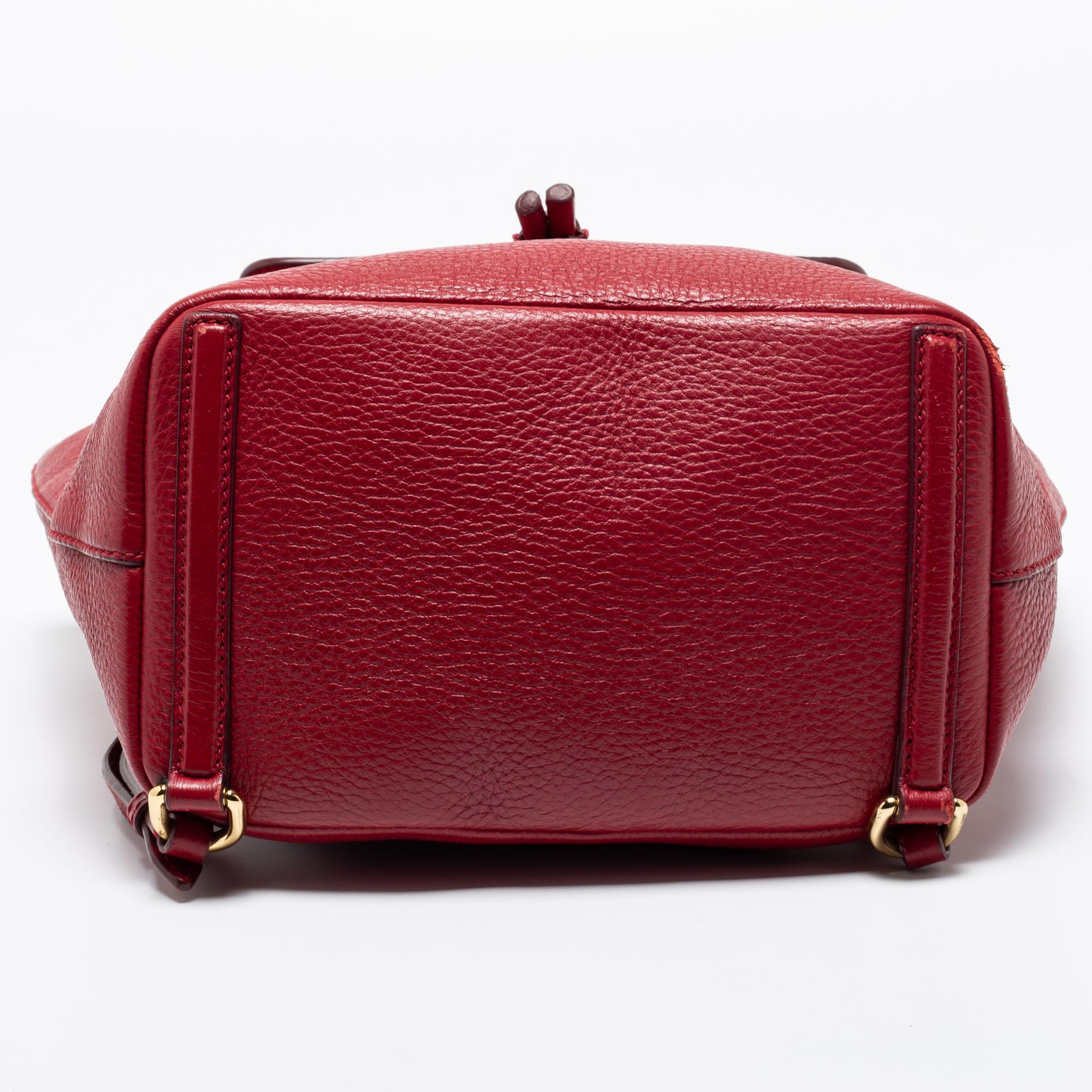 Women's Dolce & Gabbana Red Leather Sicily Backpack