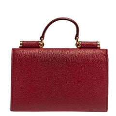 Dolce & Gabbana Rotes Leder Sizilien Von Brieftasche auf Kette