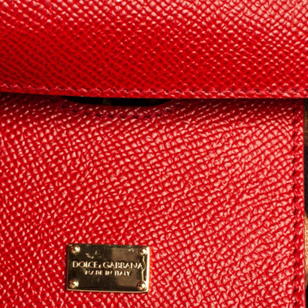 Dolce & Gabbana Red Leather Small Miss Sicily Top Handle Bag 7