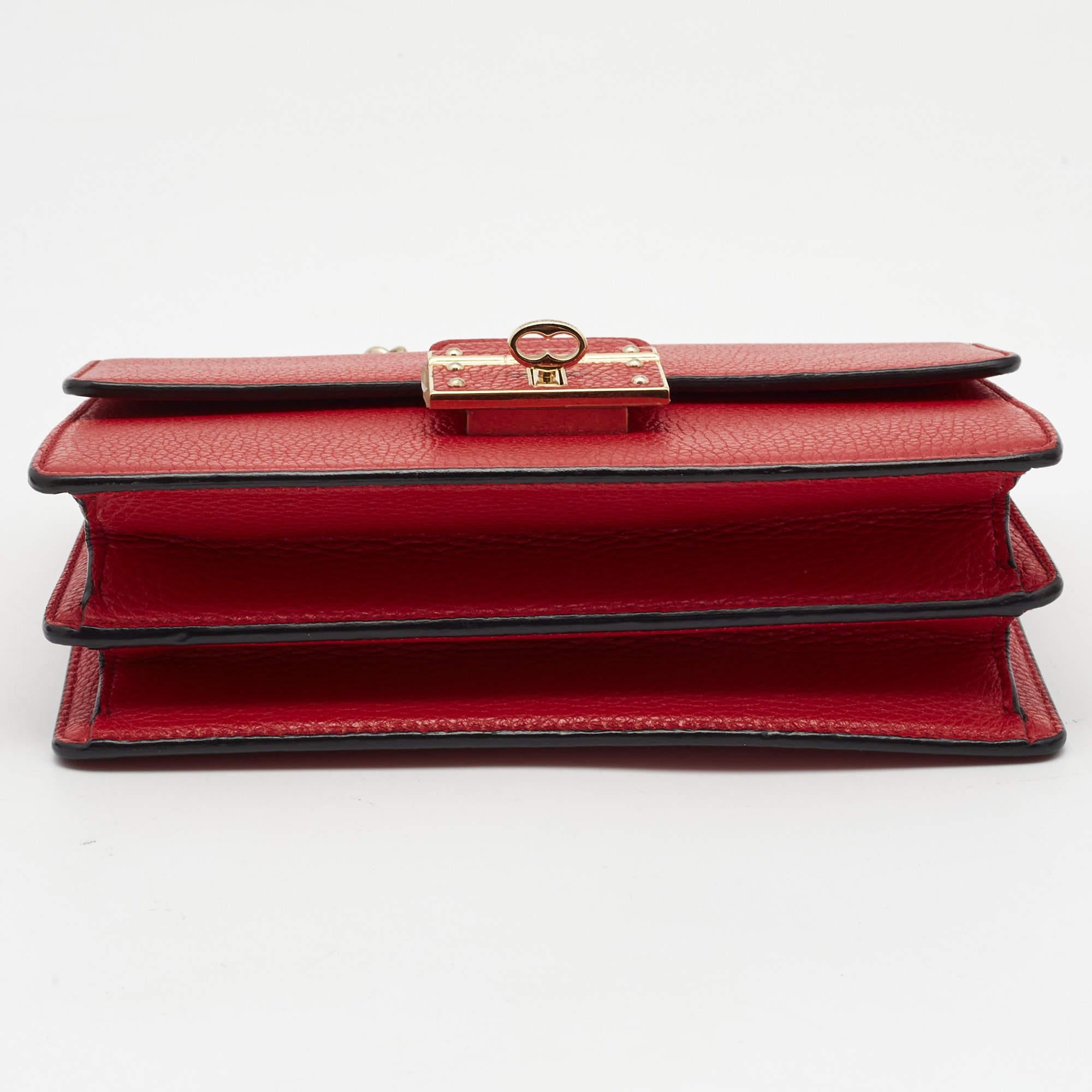 Women's Dolce & Gabbana Red Leather Small Rosalia Shoulder Bag