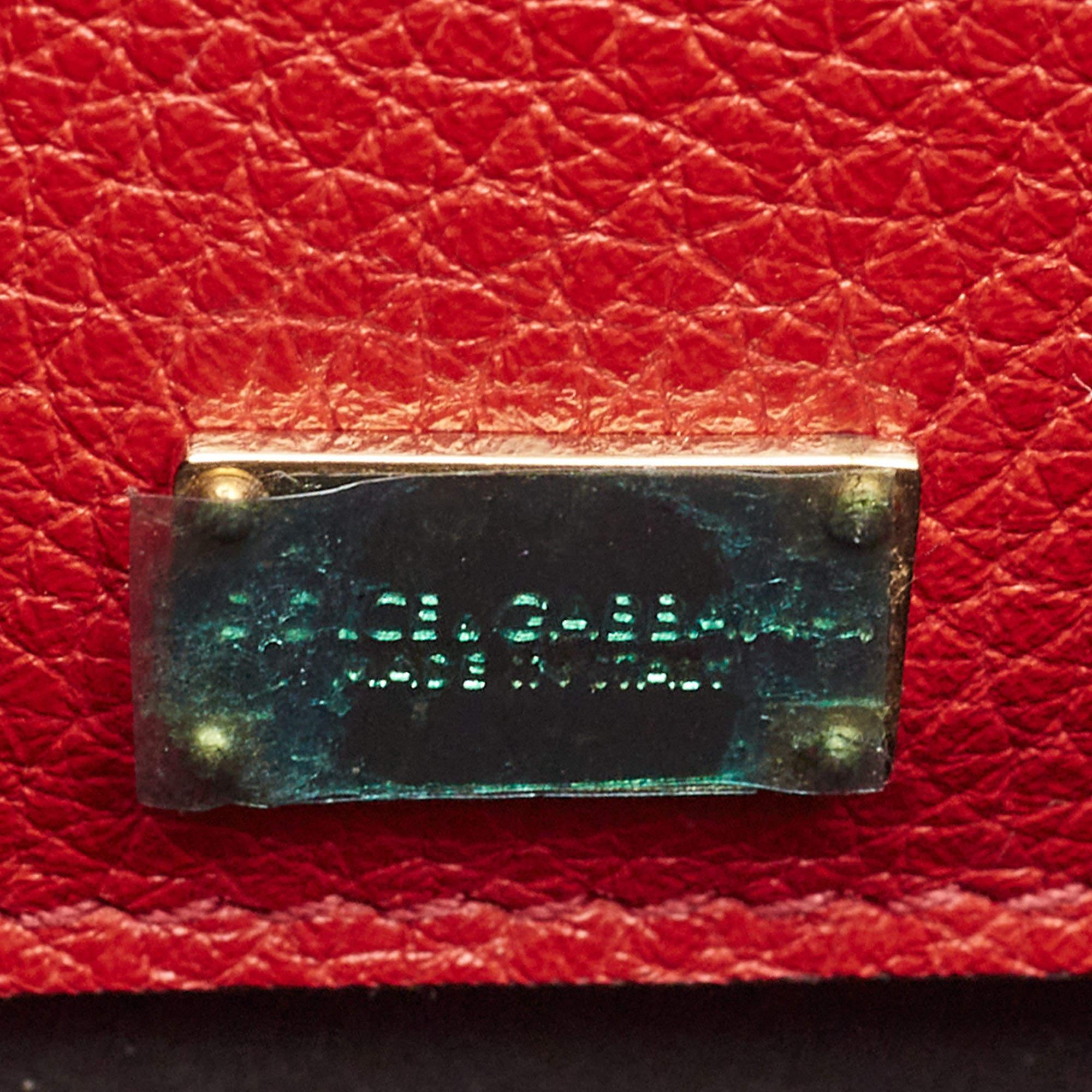 Dolce & Gabbana Red Leather Small Rosalia Shoulder Bag 2