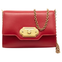 Dolce & Gabbana Red Leather Welcome Shoulder Bag