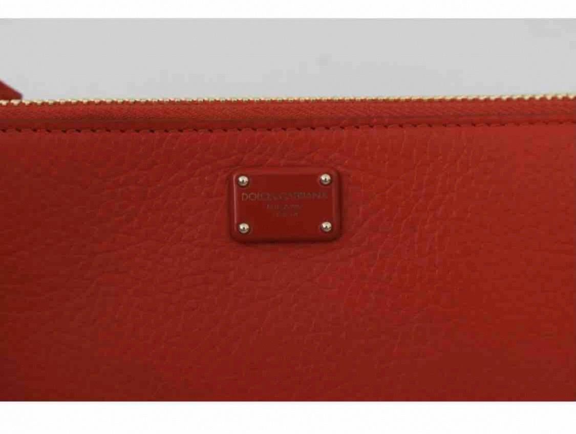 Dolce & Gabbana red leather Wrist Pouch Toiletry Organizer Wallet clutch bag In New Condition For Sale In WELWYN, GB