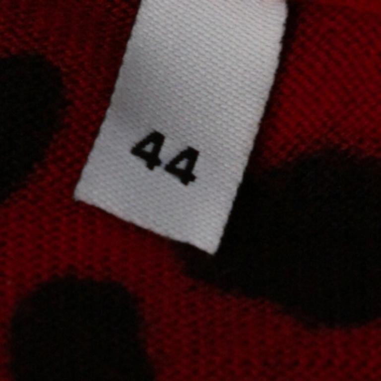 Dolce & Gabbana Red Leopard Pattern Wool Knit Jumper M For Sale 1