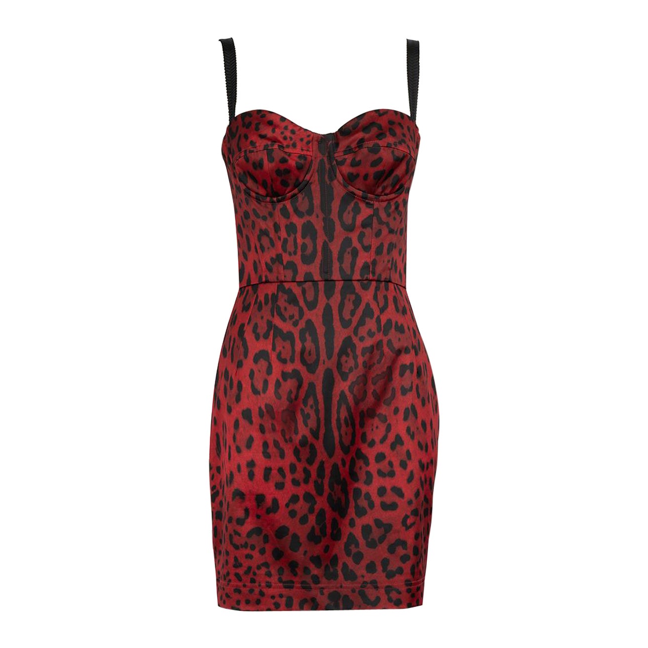Dolce 
Gabbana Red Leopard Print Mini Dress Size M