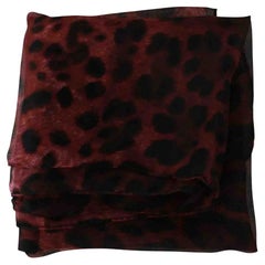 Dolce & Gabbana Red Leopard Print Silk Scarf in Multicolour