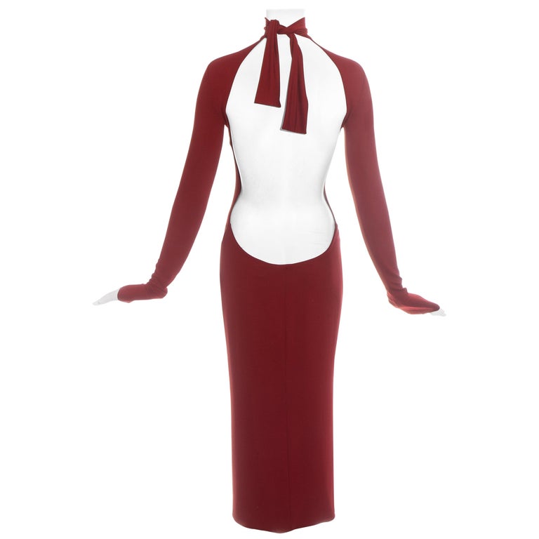 Dolce and Gabbana red low back figure hugging dress, ss 2001 at 1stDibs ...