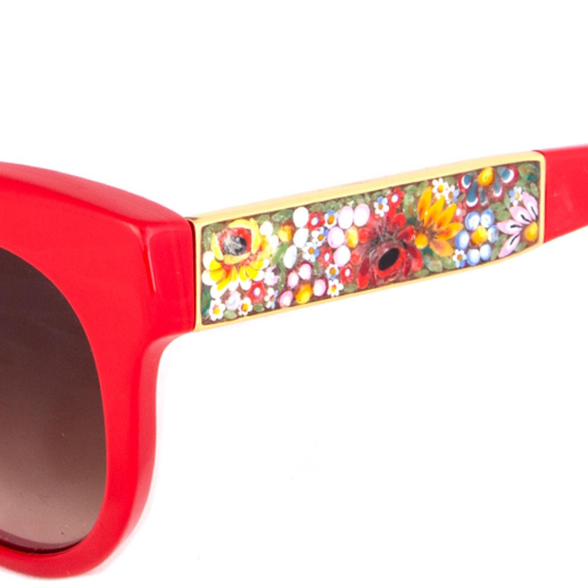 Marron DOLCE & Gabbana rouge Lunettes de soleil MOSAICO Lentilles dégradées DG 4215 en vente