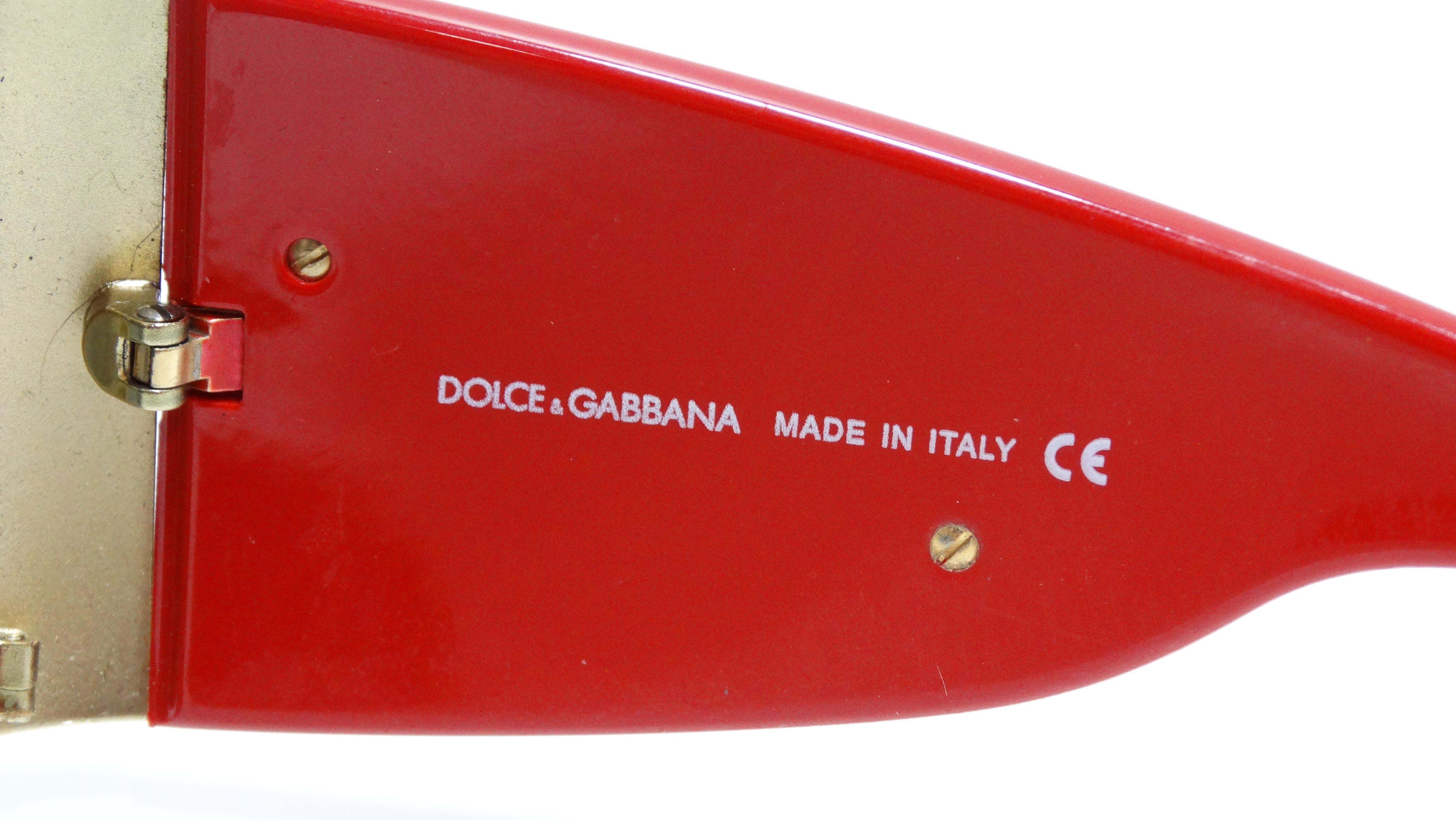 Women's or Men's Dolce & Gabbana Red Oversized Logo Sunglasses
