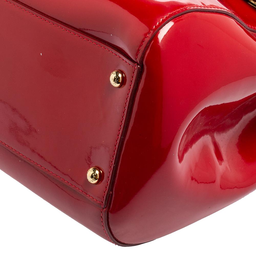 Dolce & Gabbana Red Patent Leather Large Miss Sicily Top Handle Bag 5
