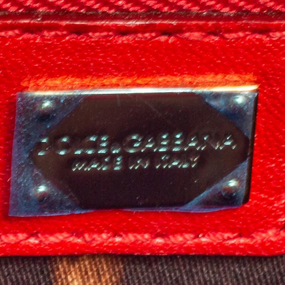 Dolce & Gabbana Red Patent Leather Large Miss Sicily Top Handle Bag 5
