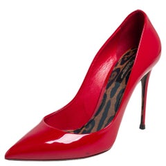 Dolce & Gabbana Red Patent Leather Pointed Toe Pumps Size 40