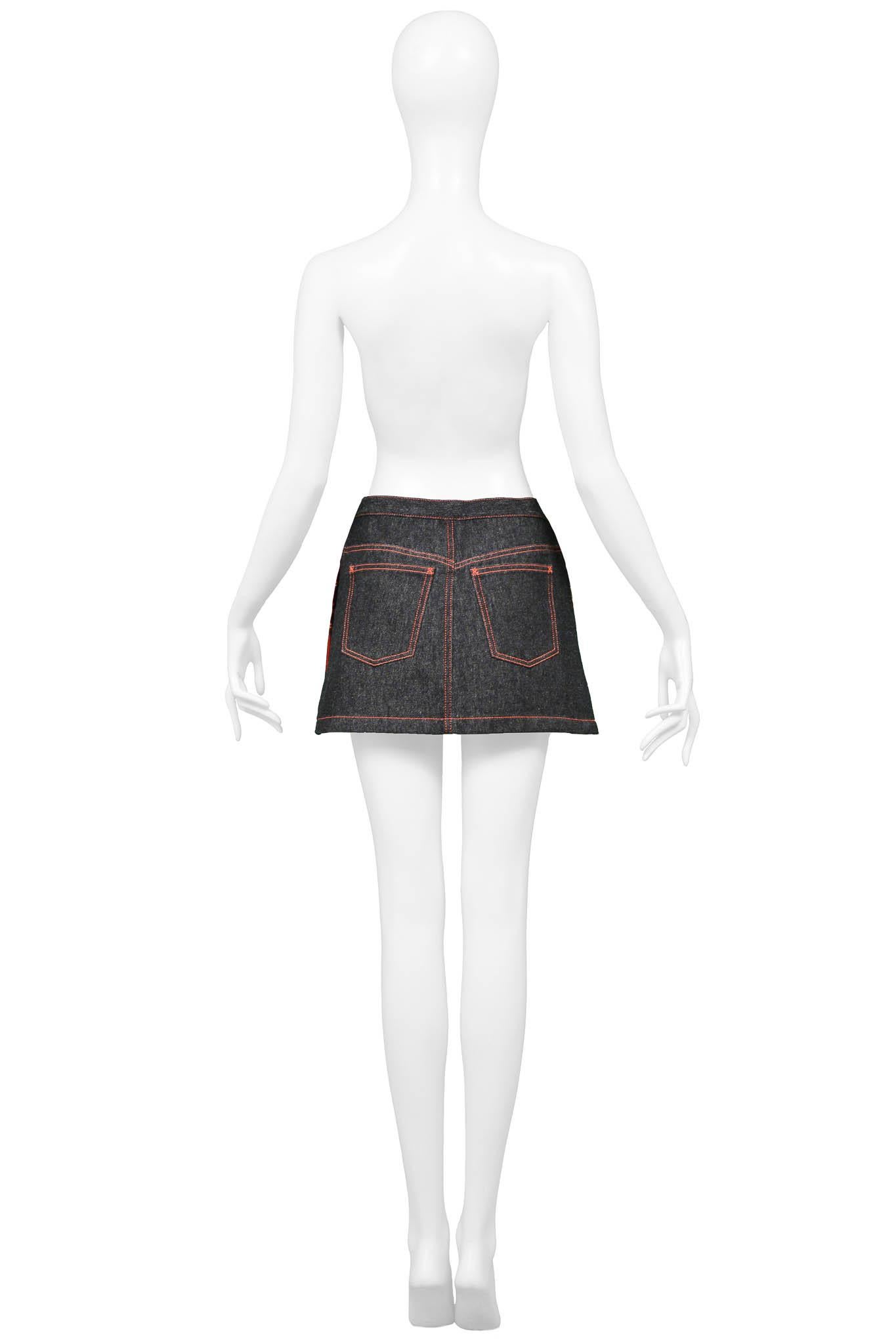 Gray Dolce & Gabbana Red Plaid & Patchwork Skirt 1999 For Sale
