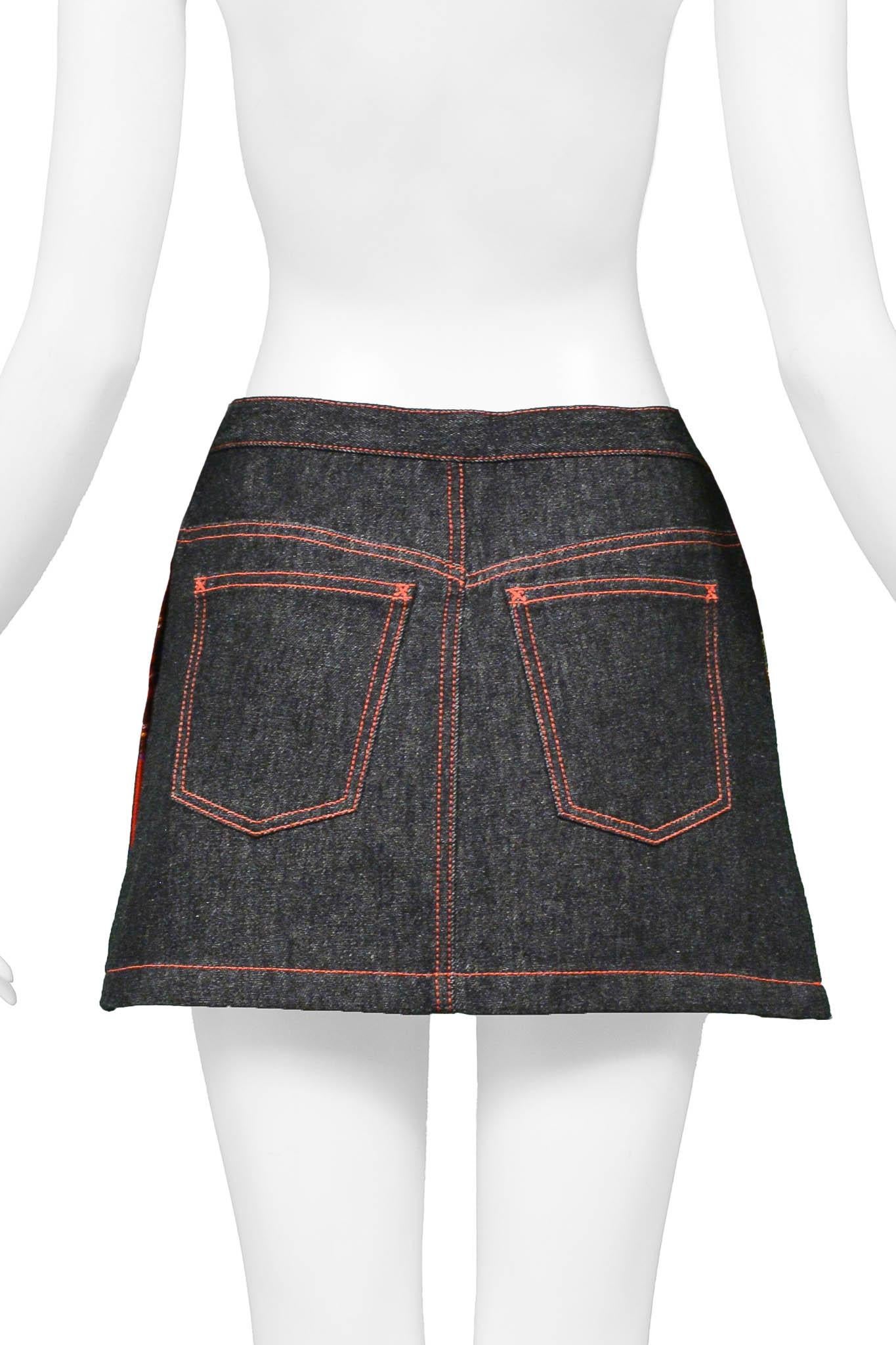 Women's Dolce & Gabbana Red Plaid & Patchwork Skirt 1999 For Sale