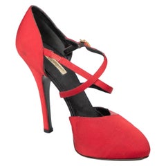 Dolce 
Gabbana Red Platform Strappy Heels Size IT 38