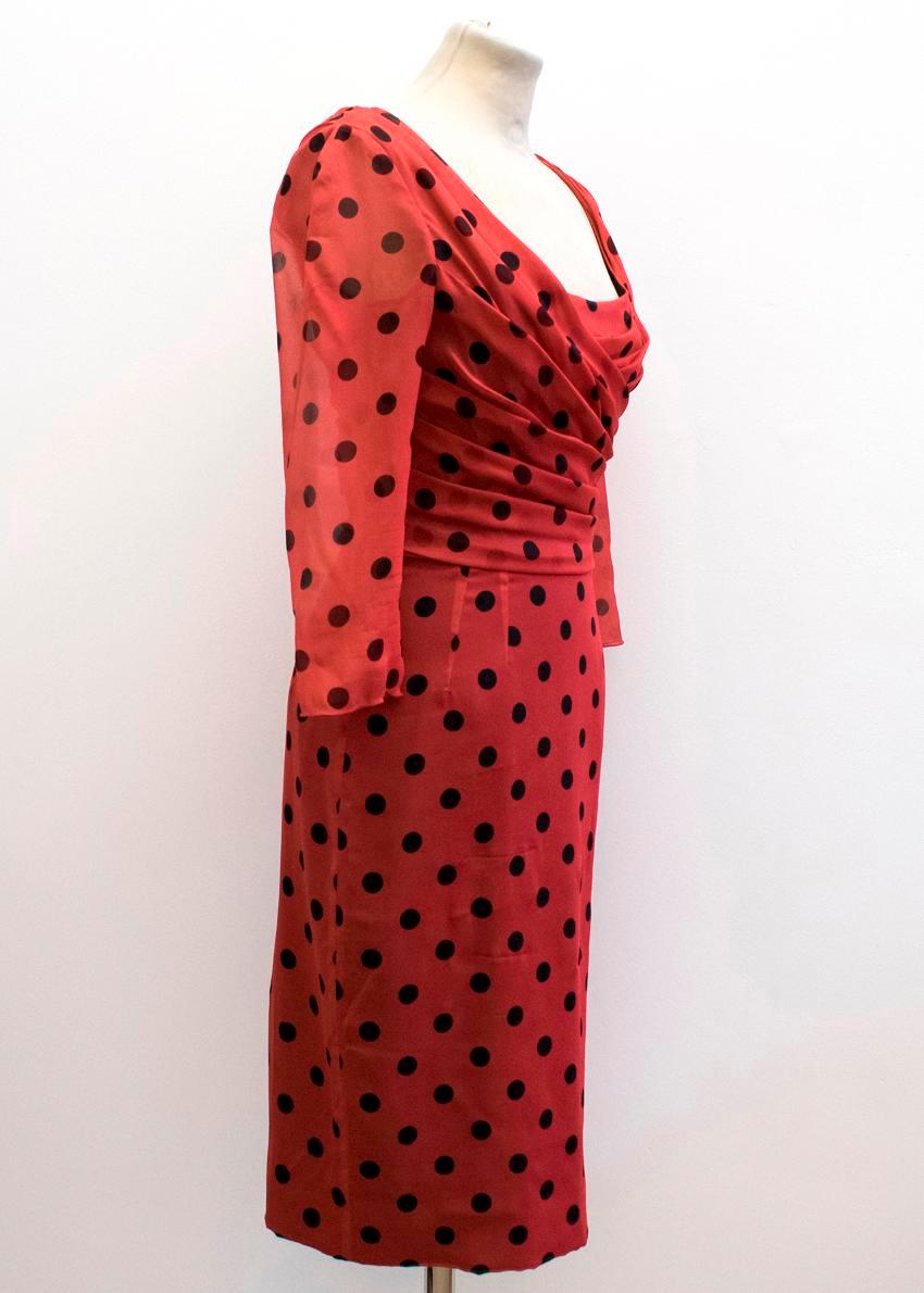 Dolce & Gabbana Red Polkadot Dress US 4 In Good Condition In London, GB