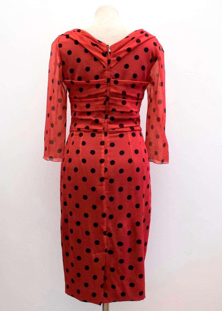 Women's Dolce & Gabbana Red Polkadot Dress US 4