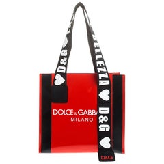 Dolce & Gabbana Red PVC Street Shopper Tote