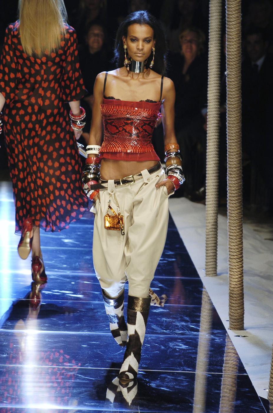 Black Dolce & Gabbana red python bustier corset, ss 2005