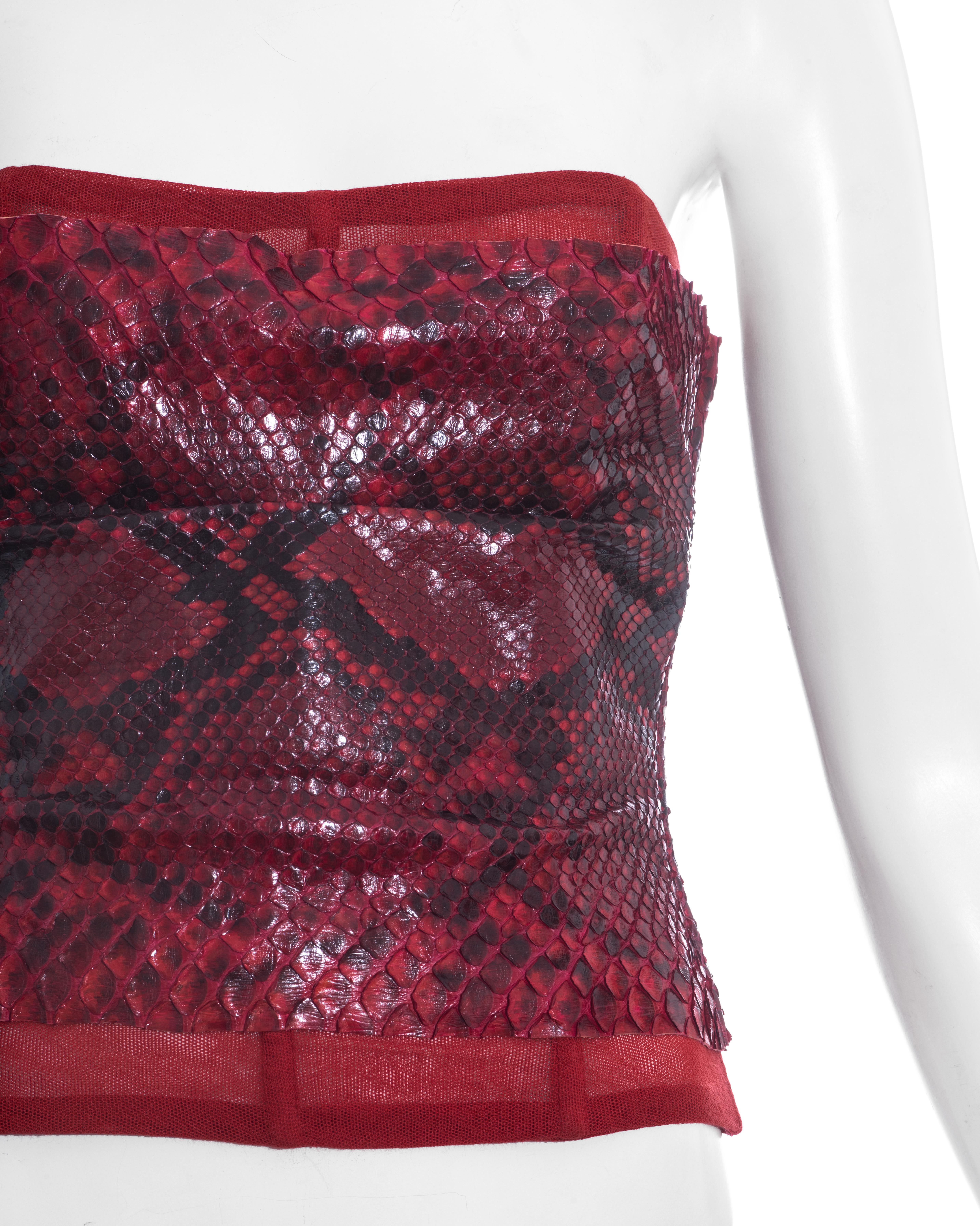 Dolce & Gabbana red python bustier corset, ss 2005 In Excellent Condition In London, GB