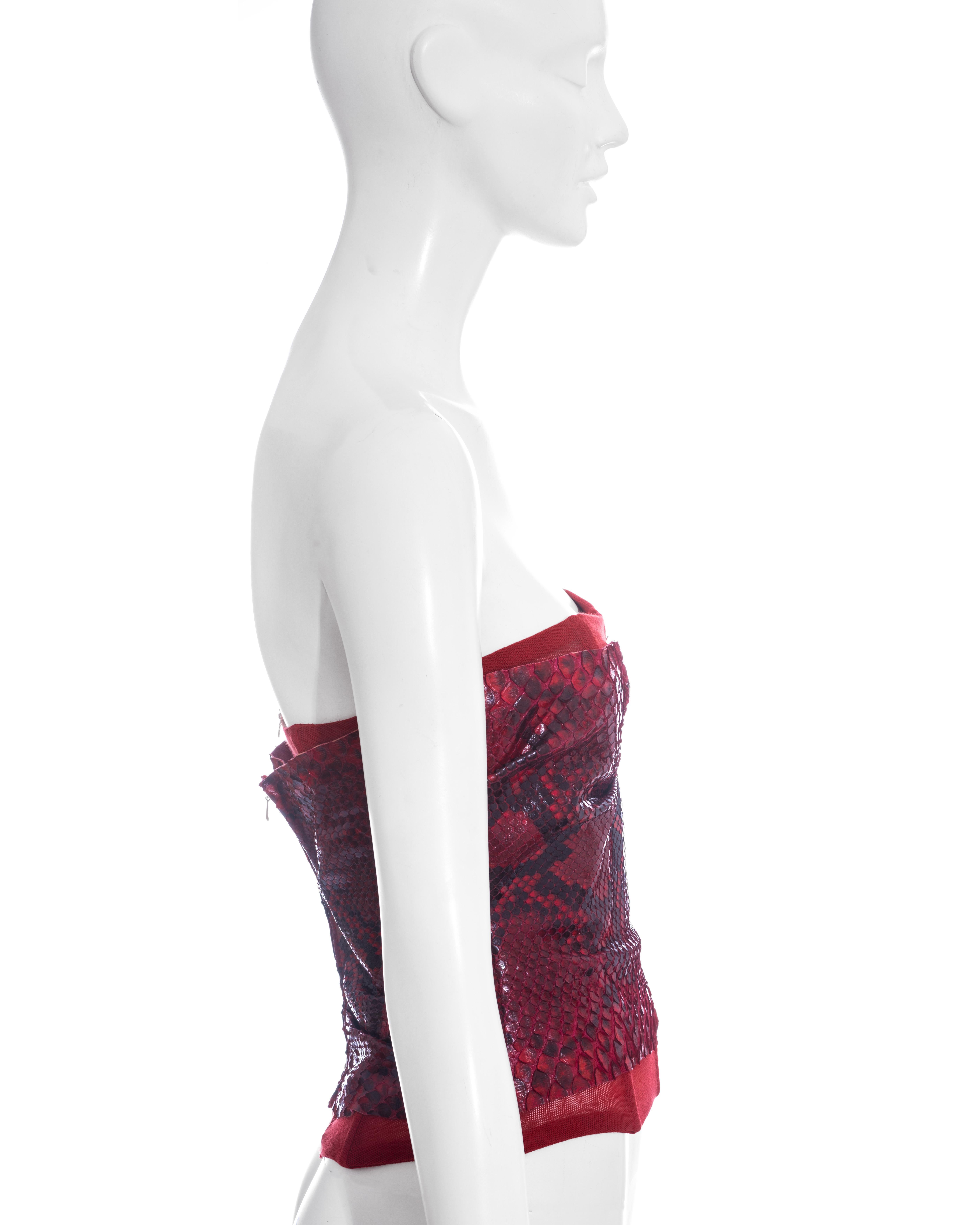 Dolce & Gabbana red python bustier corset, ss 2005 1