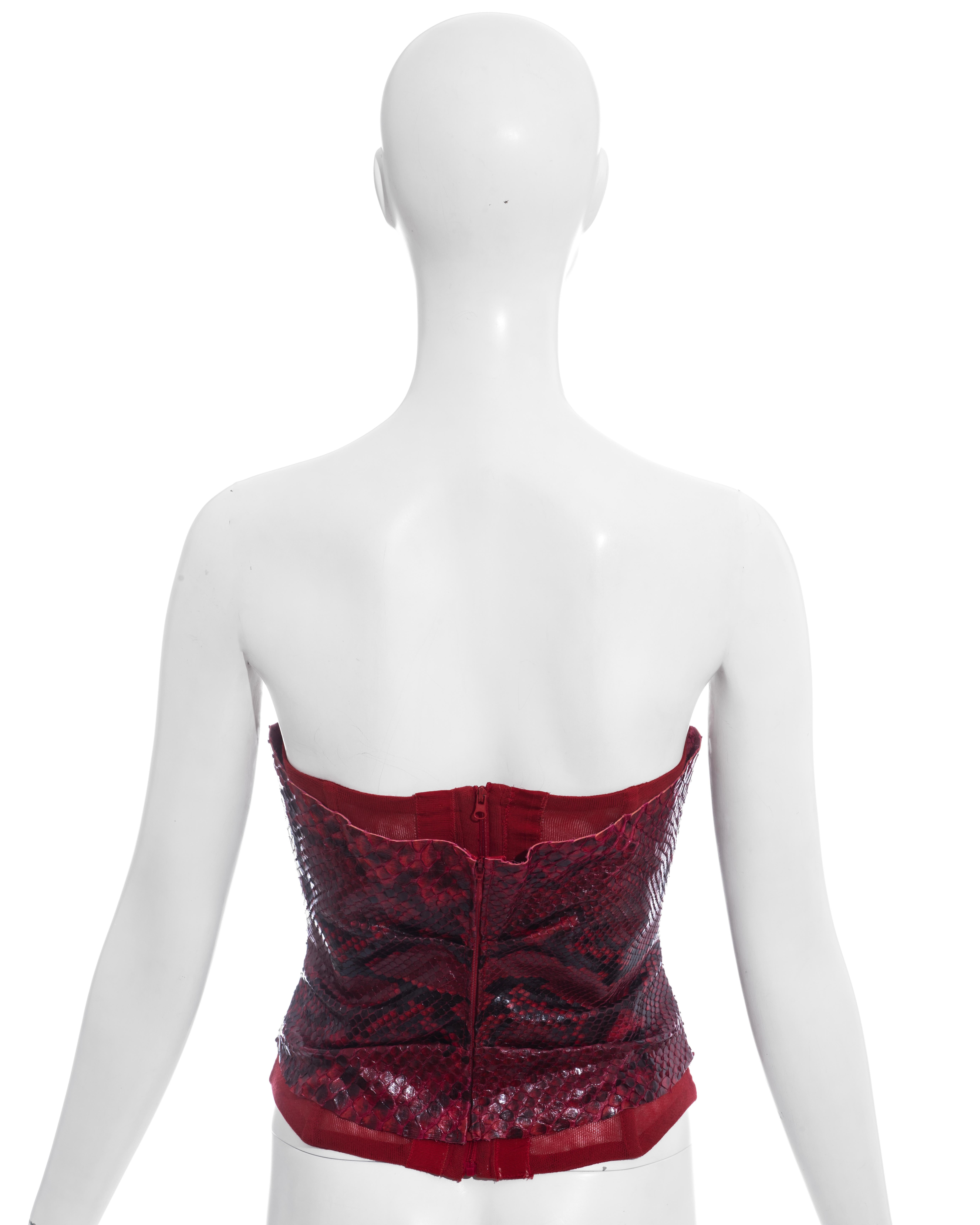 Dolce & Gabbana red python bustier corset, ss 2005 2
