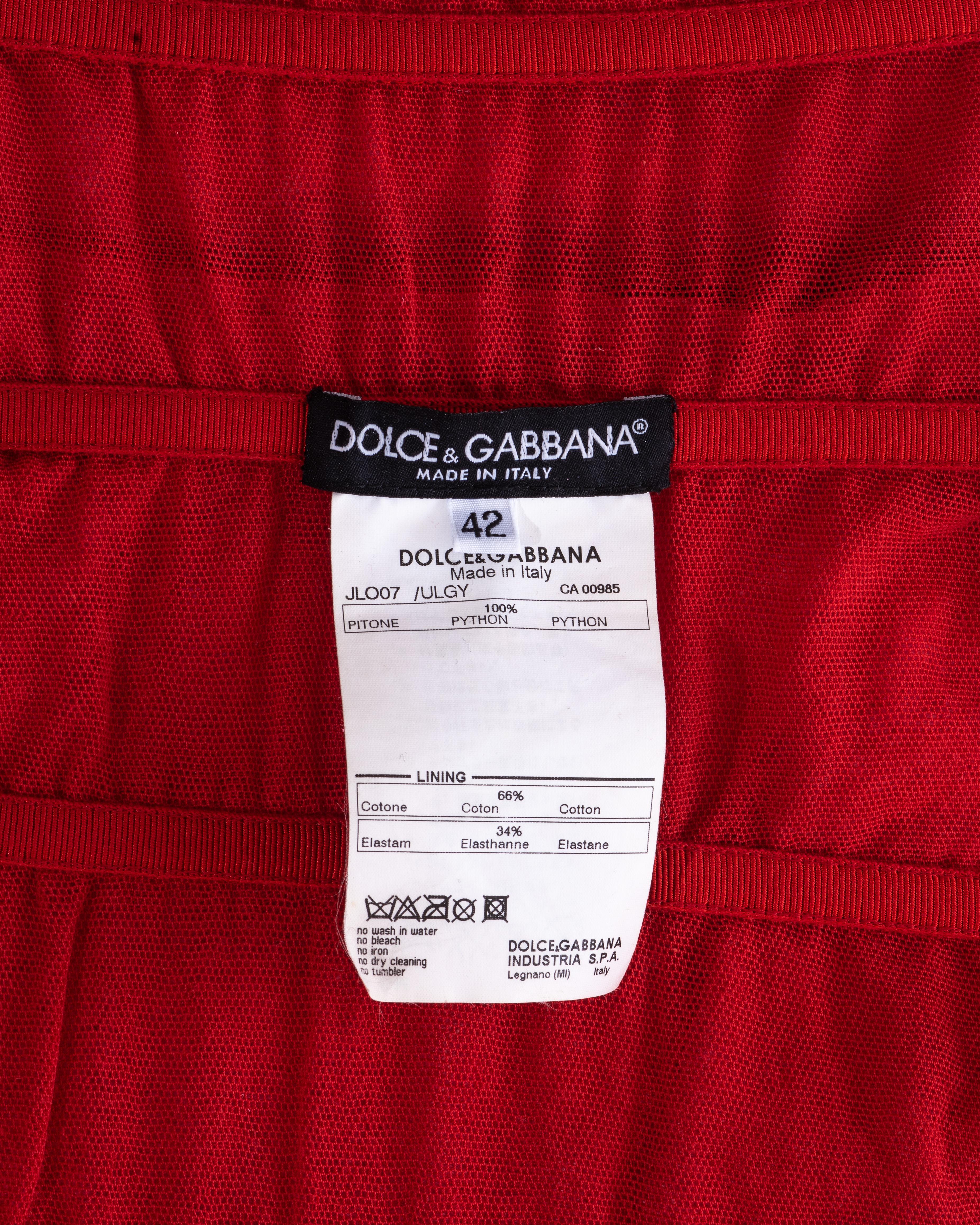 Dolce & Gabbana red python bustier corset, ss 2005 3