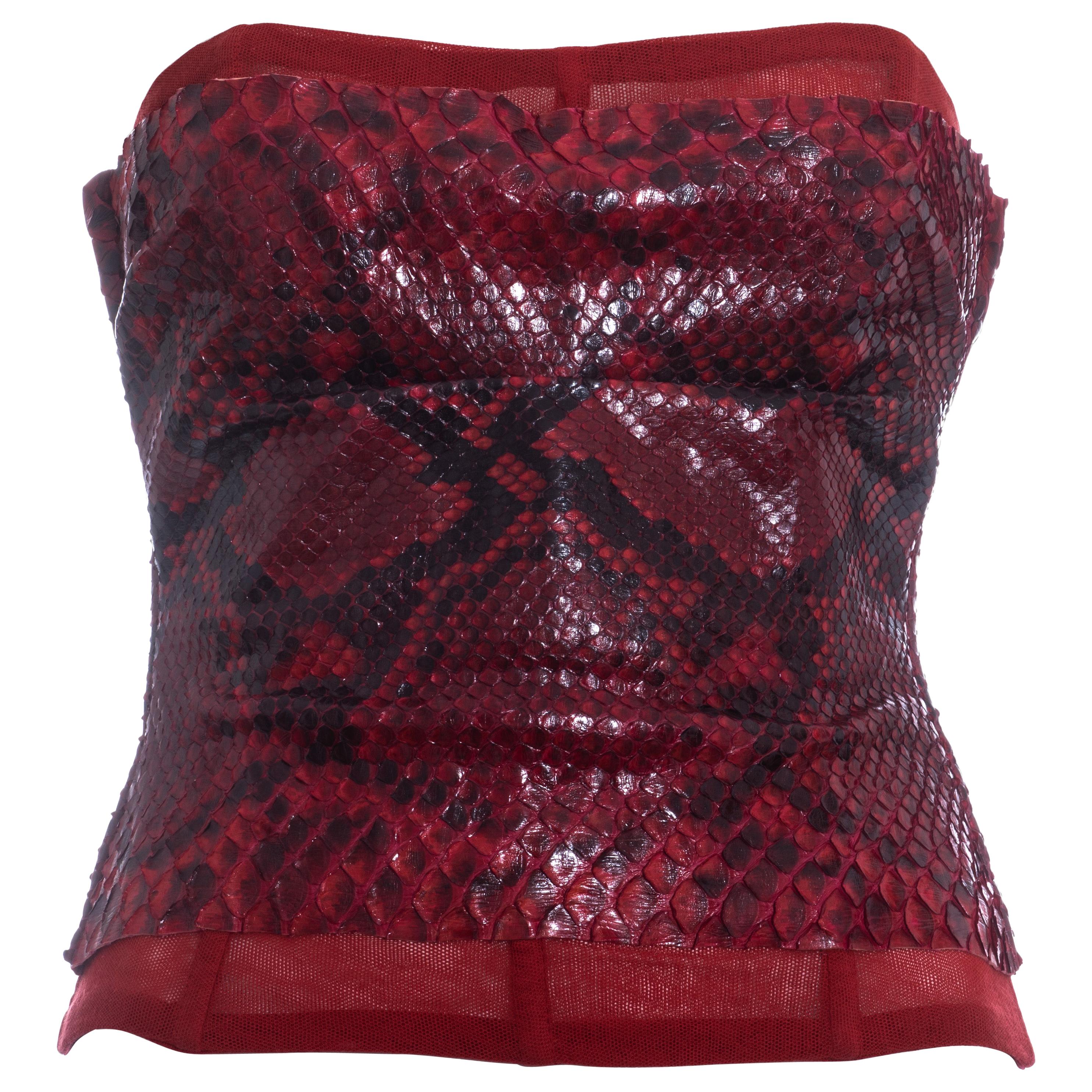 Dolce & Gabbana red python bustier corset, ss 2005