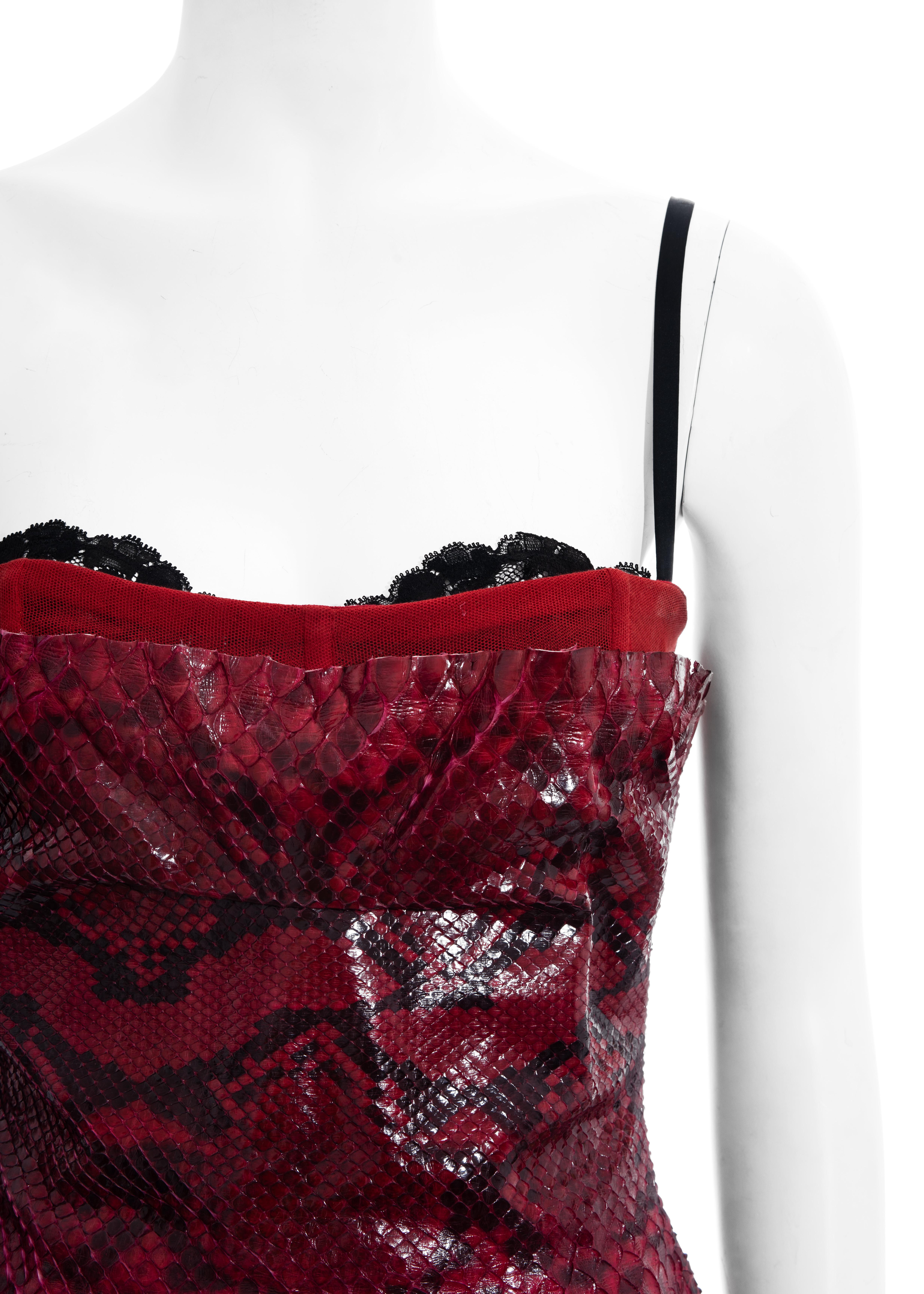 Dolce & Gabbana red python corset, ss 2005 In Good Condition In London, GB