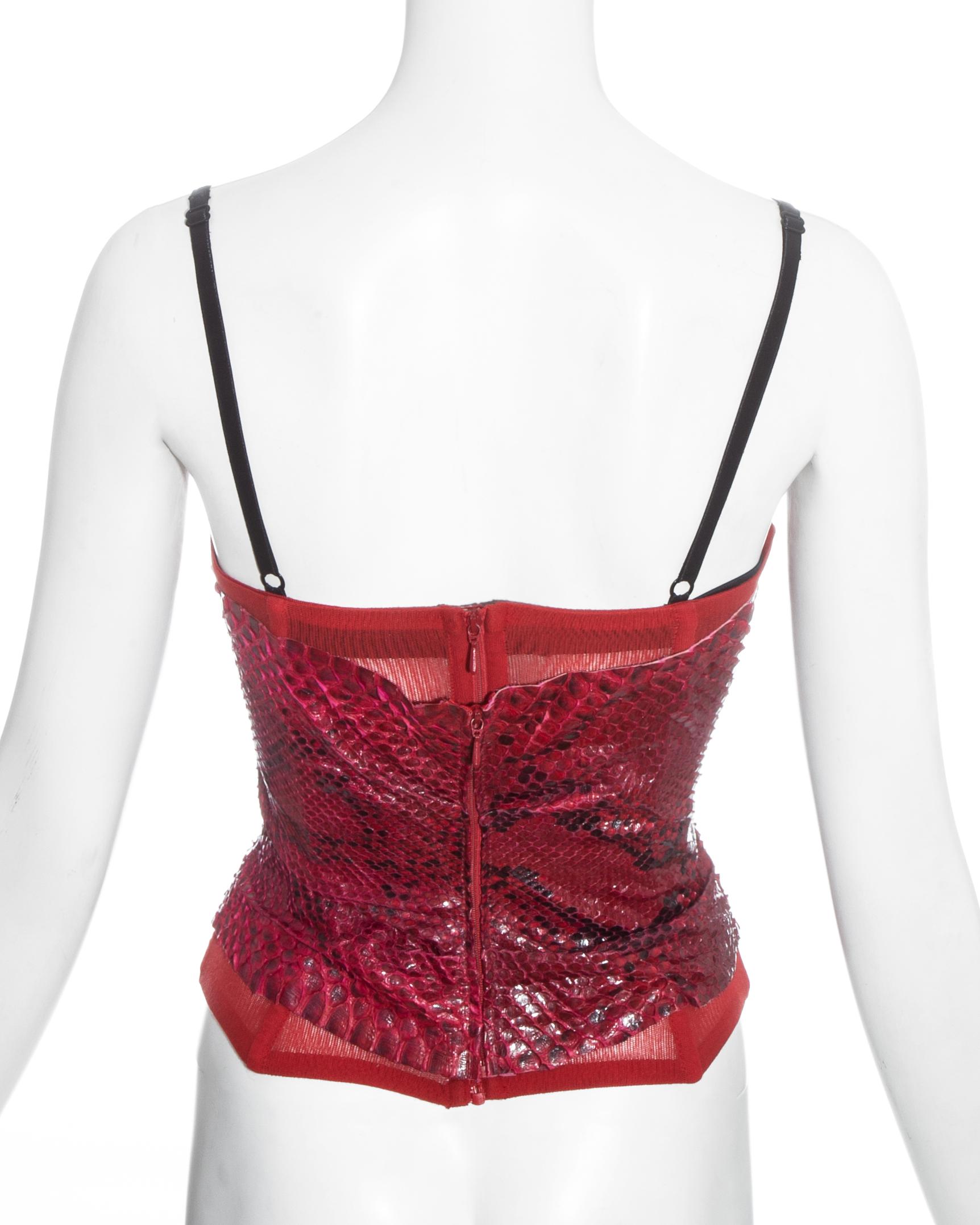 Red Dolce & Gabbana red python corset, ss 2005