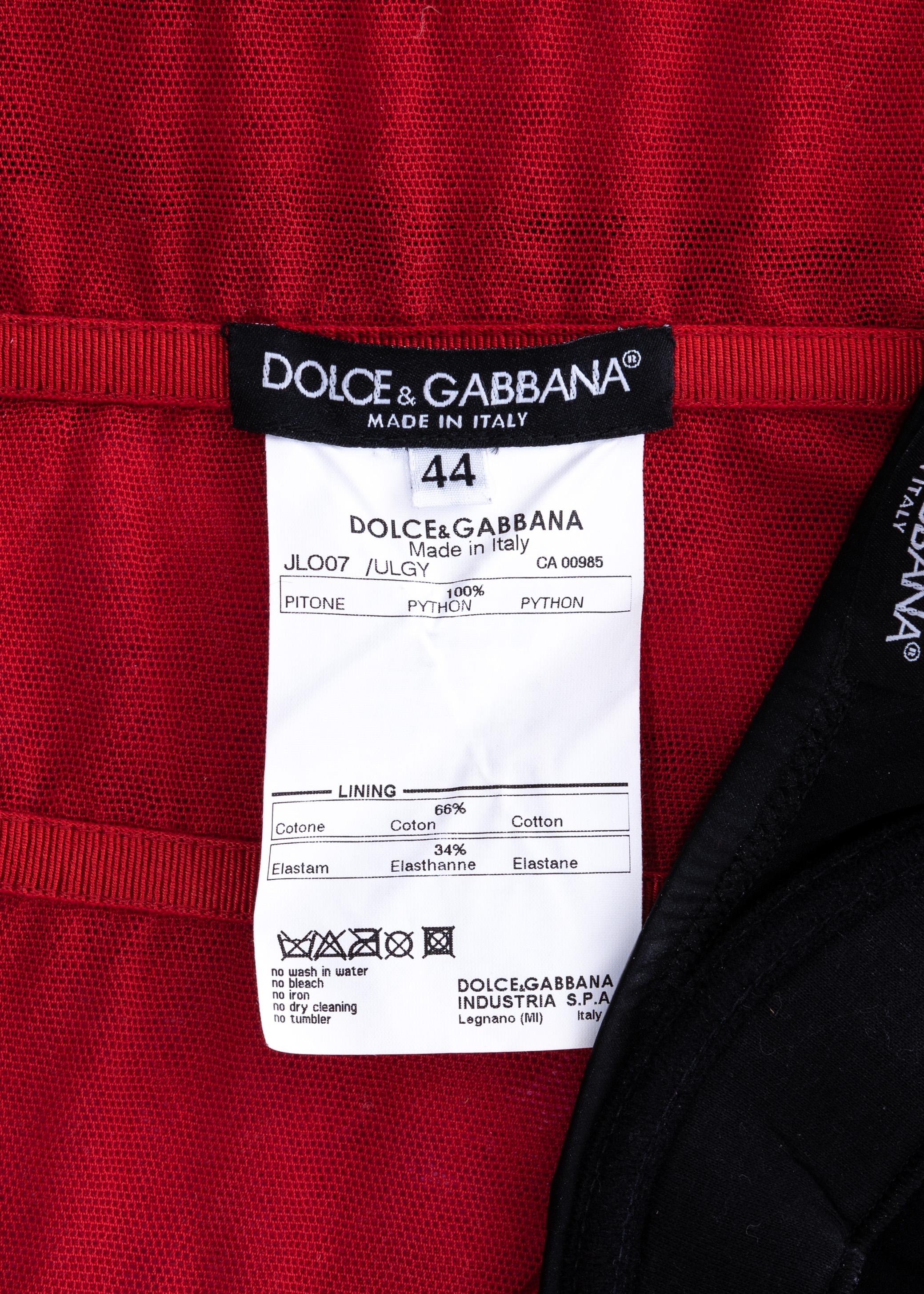 Dolce & Gabbana red python corset, ss 2005 2