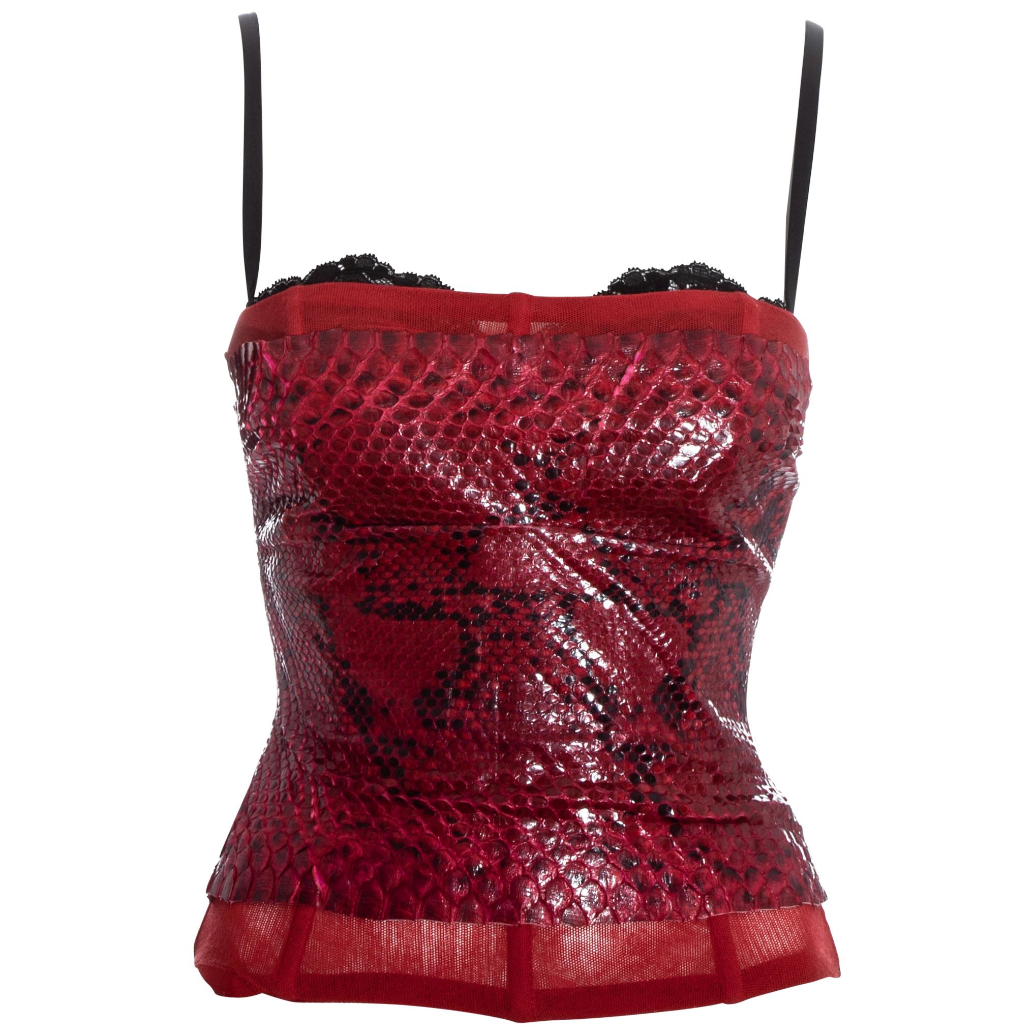 Dolce & Gabbana red python corset, ss 2005