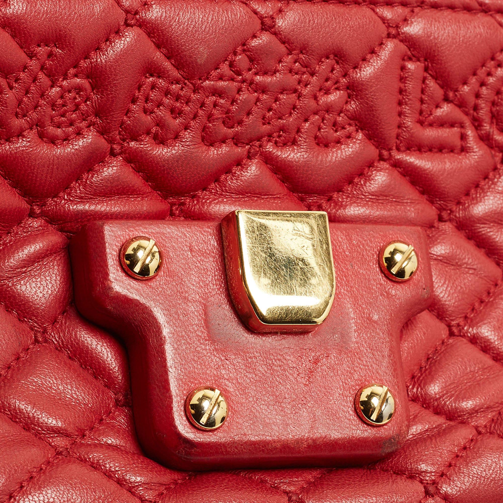Dolce & Gabbana Red Quilted Leather Lucia Embellished Shoulder Bag 9