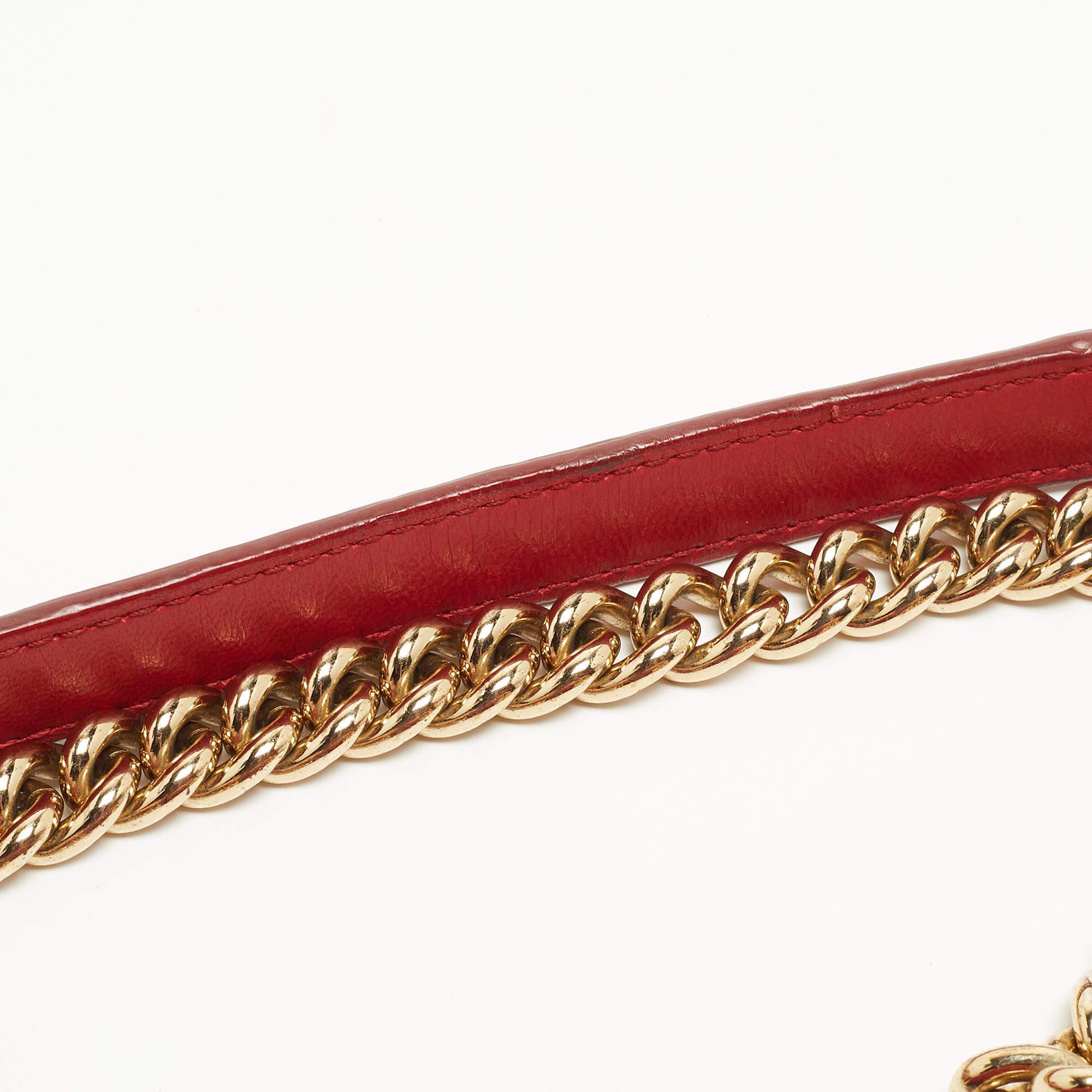 Dolce & Gabbana Red Quilted Leather Lucia Embellished Shoulder Bag 13