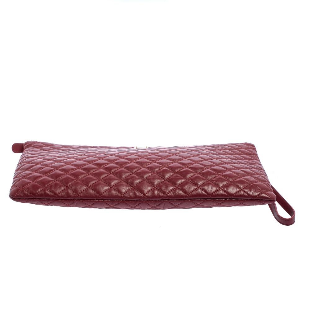Women's Dolce & Gabbana Red Quilted Leather Pouch